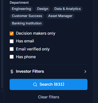 Filters panel, bottom