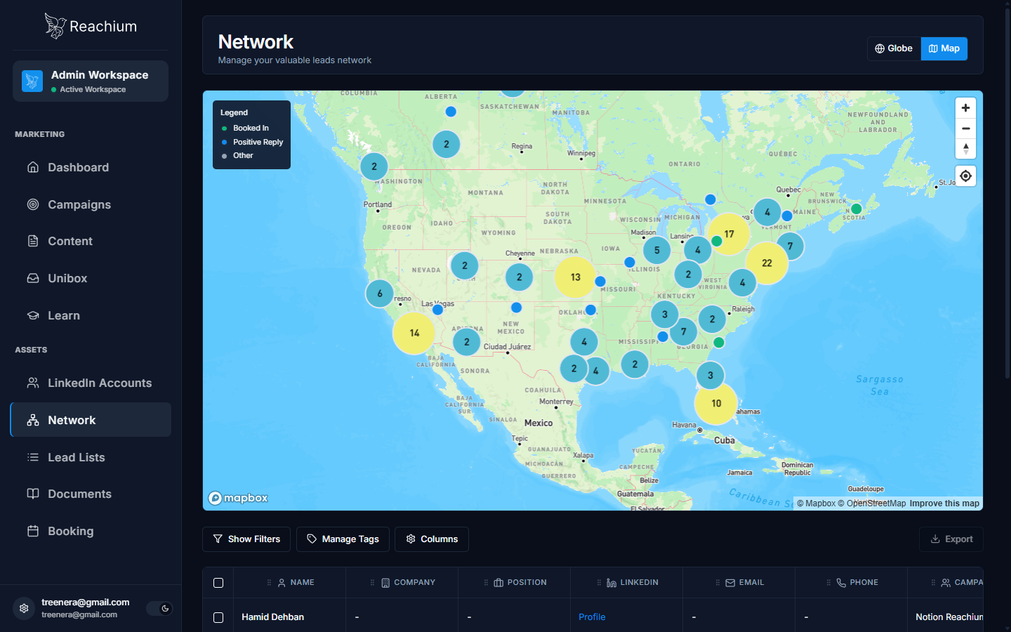 Network in flat Map view