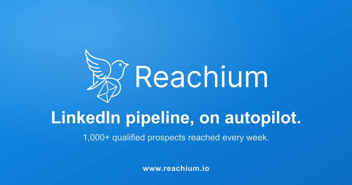 Screenshot of Reachium, LinkedIn outreach, content and replies run by an AI agent